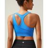imageRUNNING GIRL Sports Bras for Women High SupportSeamless Ribbed Longline High Neck Sports Bra Racerback Padded Crop Top YogaBblue