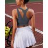 imageRUNNING GIRL Sports Bras for Women High SupportSeamless Ribbed Longline High Neck Sports Bra Racerback Padded Crop Top YogaBgrey