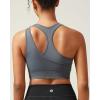 imageRUNNING GIRL Sports Bras for Women High SupportSeamless Ribbed Longline High Neck Sports Bra Racerback Padded Crop Top YogaBgrey