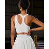 imageRUNNING GIRL Sports Bras for Women High SupportSeamless Ribbed Longline High Neck Sports Bra Racerback Padded Crop Top YogaBwhite