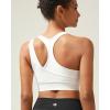 imageRUNNING GIRL Sports Bras for Women High SupportSeamless Ribbed Longline High Neck Sports Bra Racerback Padded Crop Top YogaBwhite