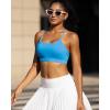 imageRUNNING GIRL YBack Sports Bras for Women Medium Impact Wirefree Padded Bra Workout Crop Top Longline Sports Bra Push upBright Blue