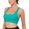 imageRUNNING GIRL YBack Sports Bras for Women Medium Impact Wirefree Padded Bra Workout Crop Top Longline Sports Bra Push upDgreen
