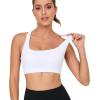 imageRUNNING GIRL YBack Sports Bras for Women Medium Impact Wirefree Padded Bra Workout Crop Top Longline Sports Bra Push upDwhite