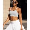 imageRUNNING GIRL YBack Sports Bras for Women Medium Impact Wirefree Padded Bra Workout Crop Top Longline Sports Bra Push upIcy Grey