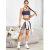 imageRUNNING GIRL YBack Sports Bras for Women Medium Impact Wirefree Padded Bra Workout Crop Top Longline Sports Bra Push upNavy Blue