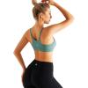 imageRUNNING GIRL YBack Sports Bras for Women Medium Impact Wirefree Padded Bra Workout Crop Top Longline Sports Bra Push upYgreen