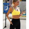 imageRUNNING GIRL YBack Sports Bras for Women Medium Impact Wirefree Padded Bra Workout Crop Top Longline Sports Bra Push upYyellow