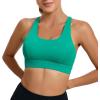 imageSports Bras for WomenPadded Sports Bra Tank Top Sexy Crisscross Back High Impact Longline Workout Yoga Bra1bright Green