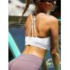 imageSports Bras for WomenPadded Sports Bra Tank Top Sexy Crisscross Back High Impact Longline Workout Yoga Bra2white