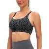 imageSports Bras for WomenPadded Sports Bra Tank Top Sexy Crisscross Back High Impact Longline Workout Yoga BraLeopard Print