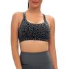 imageSports Bras for WomenPadded Sports Bra Tank Top Sexy Crisscross Back High Impact Longline Workout Yoga BraLeopard Print