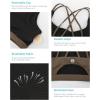 imageSports Bras for WomenPadded Sports Bra Tank Top Sexy Crisscross Back High Impact Longline Workout Yoga BraOak Brown