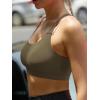 imageSports Bras for WomenPadded Sports Bra Tank Top Sexy Crisscross Back High Impact Longline Workout Yoga BraOak Brown