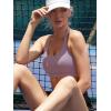 imageSports Bras for WomenPadded Sports Bra Tank Top Sexy Crisscross Back High Impact Longline Workout Yoga BraPurple