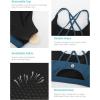 imageSports Bras for WomenPadded Sports Bra Tank Top Sexy Crisscross Back High Impact Longline Workout Yoga BraTeal