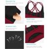 imageSports Bras for WomenPadded Sports Bra Tank Top Sexy Crisscross Back High Impact Longline Workout Yoga BraWinedred