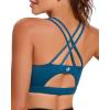 imageSports Bras for WomenPadded Sports Bra Tank Top Sexy Crisscross Back High Impact Longline Workout Yoga BraTeal