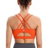 imageSports Bras for WomenPadded Sports Bra Tank Top Sexy Crisscross Back High Impact Longline Workout Yoga BraVermillion Orange