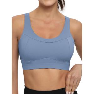 imageRUNNING GIRL High Impact Sports Bras for WomenRacerback Running Bra Workout Crop Tank Tops Longline Sports Bra Push upBlue