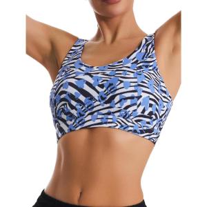 imageRUNNING GIRL High Impact Sports Bras for WomenRacerback Running Bra Workout Crop Tank Tops Longline Sports Bra Push upDzebra Print