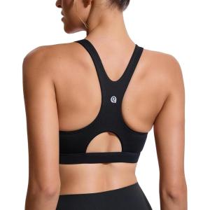 imageRUNNING GIRL High Impact Sports Bras for WomenRacerback Running Bra Workout Crop Tank Tops Longline Sports Bra Push upEblack