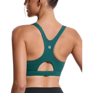 imageRUNNING GIRL High Impact Sports Bras for WomenRacerback Running Bra Workout Crop Tank Tops Longline Sports Bra Push upEstorm Teal
