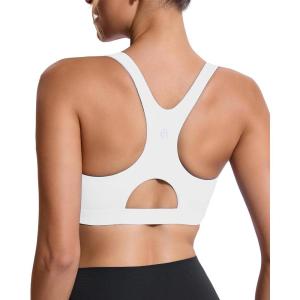 imageRUNNING GIRL High Impact Sports Bras for WomenRacerback Running Bra Workout Crop Tank Tops Longline Sports Bra Push upEwhite