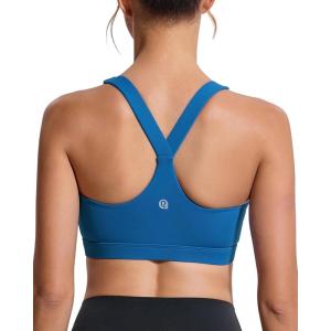 imageRUNNING GIRL High Impact Sports Bras for WomenRacerback Running Bra Workout Crop Tank Tops Longline Sports Bra Push upGblue