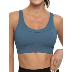 imageRUNNING GIRL High Impact Sports Bras for WomenRacerback Running Bra Workout Crop Tank Tops Longline Sports Bra Push upNavy Blue