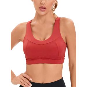 imageRUNNING GIRL High Impact Sports Bras for WomenRacerback Running Bra Workout Crop Tank Tops Longline Sports Bra Push upRed