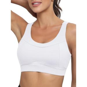 imageRUNNING GIRL High Impact Sports Bras for WomenRacerback Running Bra Workout Crop Tank Tops Longline Sports Bra Push upWhite