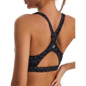 imageRUNNING GIRL High Impact Sports Bras for WomenRacerback Running Bra Workout Crop Tank Tops Longline Sports Bra Push upYdeep Coal Multi