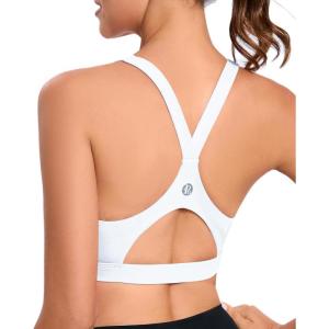 imageRUNNING GIRL High Impact Sports Bras for WomenRacerback Running Bra Workout Crop Tank Tops Longline Sports Bra Push upYwhite