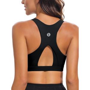 imageRUNNING GIRL High Impact Sports Bras for WomenRacerback Running Bra Workout Crop Tank Tops Longline Sports Bra Push upZblack