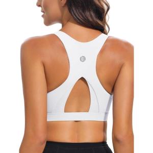 imageRUNNING GIRL High Impact Sports Bras for WomenRacerback Running Bra Workout Crop Tank Tops Longline Sports Bra Push upZwhite
