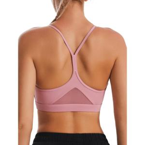 imageRUNNING GIRL YBack Sports Bras for Women Medium Impact Wirefree Padded Bra Workout Crop Top Longline Sports Bra Push upFlush Pink