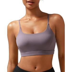 imageRUNNING GIRL YBack Sports Bras for Women Medium Impact Wirefree Padded Bra Workout Crop Top Longline Sports Bra Push upPurple