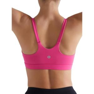 imageRUNNING GIRL YBack Sports Bras for Women Medium Impact Wirefree Padded Bra Workout Crop Top Longline Sports Bra Push upYrose Red