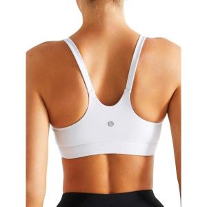 imageRUNNING GIRL YBack Sports Bras for Women Medium Impact Wirefree Padded Bra Workout Crop Top Longline Sports Bra Push upYwhite