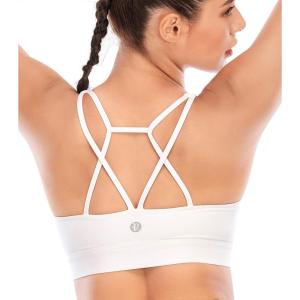 imageSports Bras for WomenPadded Sports Bra Tank Top Sexy Crisscross Back High Impact Longline Workout Yoga Bra1white