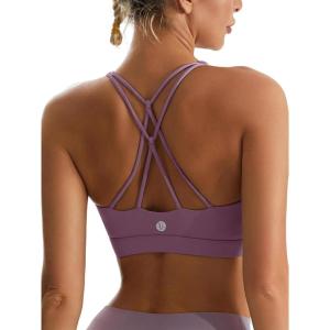imageSports Bras for WomenPadded Sports Bra Tank Top Sexy Crisscross Back High Impact Longline Workout Yoga Bra2purple