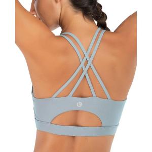 imageSports Bras for WomenPadded Sports Bra Tank Top Sexy Crisscross Back High Impact Longline Workout Yoga BraBlue