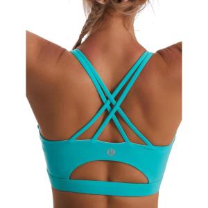 imageSports Bras for WomenPadded Sports Bra Tank Top Sexy Crisscross Back High Impact Longline Workout Yoga BraBright Green