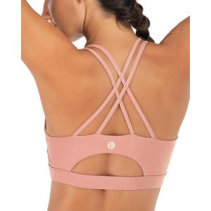 imageSports Bras for WomenPadded Sports Bra Tank Top Sexy Crisscross Back High Impact Longline Workout Yoga BraPink
