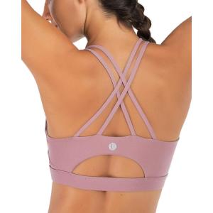 imageSports Bras for WomenPadded Sports Bra Tank Top Sexy Crisscross Back High Impact Longline Workout Yoga BraPurple