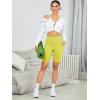 imageRUNNING GIRL High Waisted Shorts for Women with Pockets Workout Scrunch Butt Lifting Yoga Shorts Tummy ControlElectric Lemon