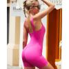 imageRUNNING GIRL Jumpsuits for Women Ribbed Backless Sexy One Piece Outfits Tummy Control Unitard Bodysuit Athletic Rompers2940hot Pink