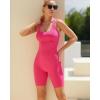 imageRUNNING GIRL One Piece Jumpsuit Yoga Bodycon Ribbed Jumpsuit with Tummy Control Bodysuits for Women Full Length2pink