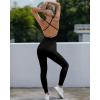imageRUNNING GIRL One Piece Jumpsuit Yoga Bodycon Ribbed Jumpsuit with Tummy Control Bodysuits for Women Full LengthBlack